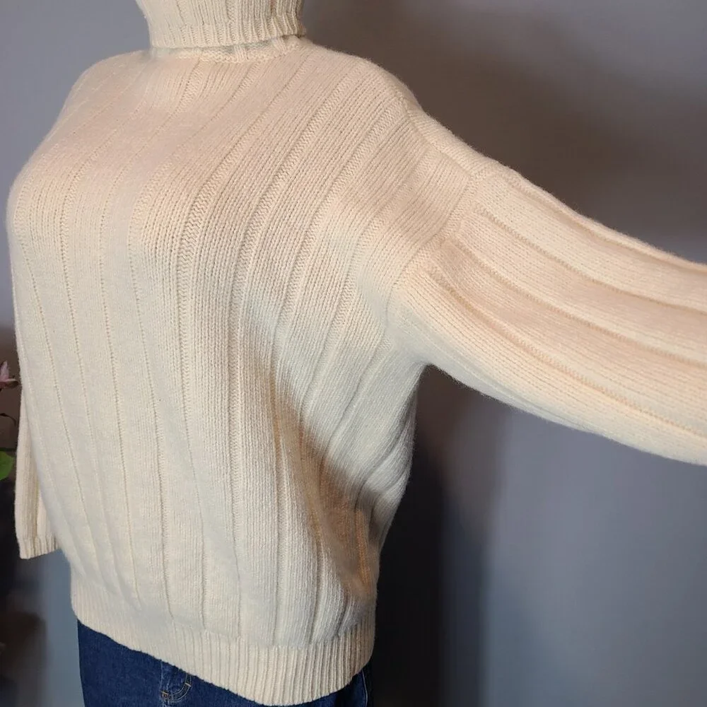 VTG Express Tricot Cable Knit‎ Sweater Women Medium Lambs Wool 90s Y2K Old Money